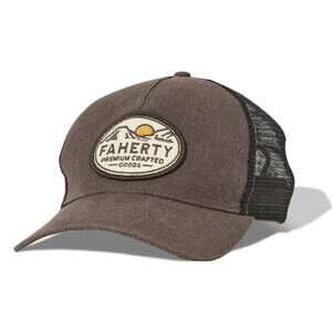 NEW FAHERTY men's rocky mountain trucker hat in washed black